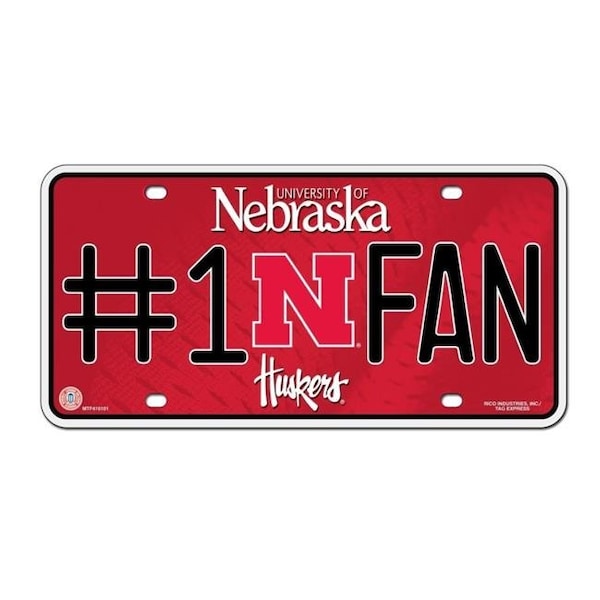 Rico Industries Nebraska Cornhuskers License Plate No 1 Fan 9474628287 - main